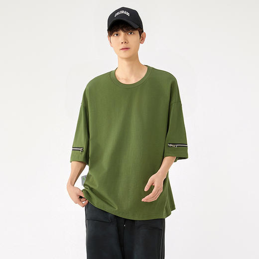 【超大码】【DSK】大依优型大码男装短袖T恤重磅圆领打底潮牌炸街纯色百搭时尚个性休闲体恤上衣胖子 商品图4