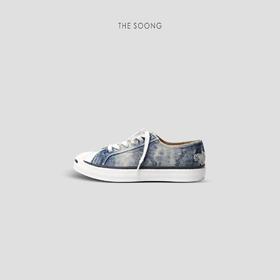 THESOONG匠人系列定染牛仔水洗牛皮垫低帮帆布鞋HBXZ3653