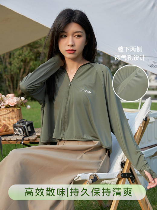【凉感披肩防晒服！透气不闷汗】防晒衣upf50+女防晒外套皮肤衣冰爽轻薄连帽夏季户外防晒服。ry 商品图2