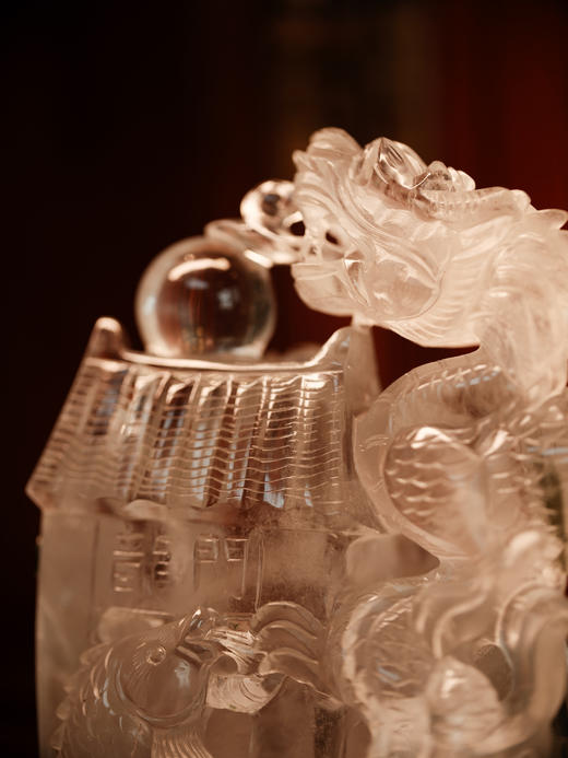 白水晶绿幽灵 龙衔宝珠 鱼跃龙门 晶体通透 大晶体精工雕刻【器悟雅玩】 商品图2