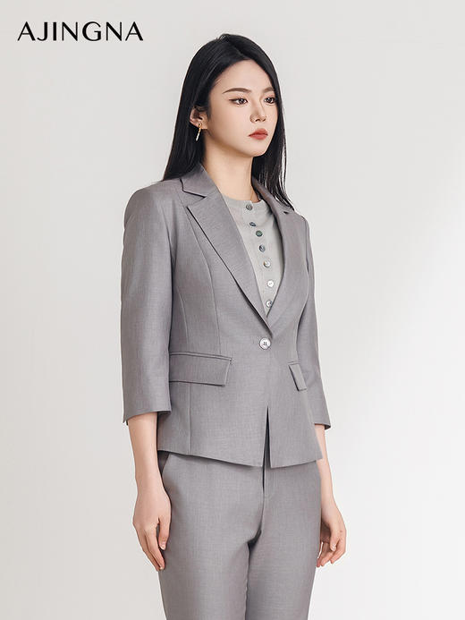 【商场同款】阿菁娜2025夏季新款戗驳头短款西服A30X108022 商品图3