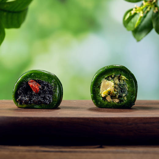 妙维根青团 | 240g/袋（6只）马兰头香干/黑芝麻枸杞 时令鲜蔬 麦青汁清明艾粿 商品图3