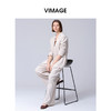 VIMAGE纬漫纪显瘦高腰直筒阔腿休闲长裤春季新款V2305906 商品缩略图3