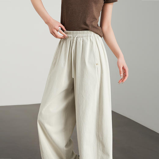 西遇宽松阔腿裤女新款通勤垂感高腰小个子慵懒风休闲裤D0050456 商品图2