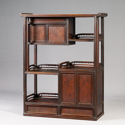 清 红木镶瘿木混面多宝格 商品图3