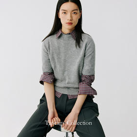 东黎 • 托斯卡纳系列—梅斯的心事 山羊绒春季女士半高领半袖套衫 5021