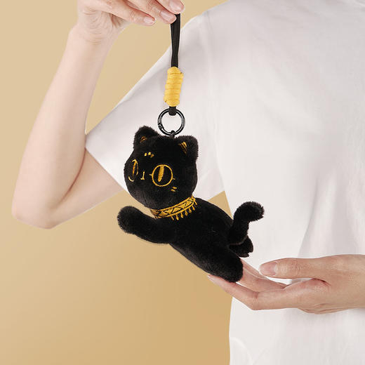 大英博物馆 巴斯特系列 趴趴萌猫 毛绒钥匙扣 香氛挂件 黑色 商品图2