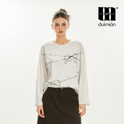 对面duimian-绑带蝴蝶结长袖 商品图3