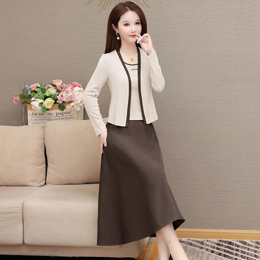 洋气优雅三件套连衣裙，气质修身简约时尚妈妈裙子YX-KSY-XZJ05 商品图2