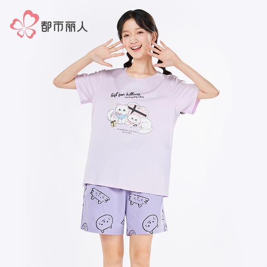 都市丽人超值精选女士特价棉质短袖套装薄32支TC65/35单面短袖类LHH2A4 商品图1