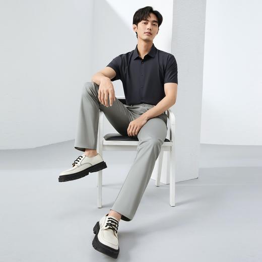 【无缝工艺/高弹】柒牌短袖衬衫男2025夏季新品格纹提花翻领衬衣128A71310 商品图4