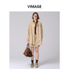 VIMAGE纬漫纪帅气立领时尚卡其色宽松中长款风衣外套2025春季新款V2304901 商品缩略图0