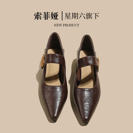 品质好货|Safiya/索菲娅2025法式优雅尖头低跟玛丽珍单鞋SFD1111724 商品图3