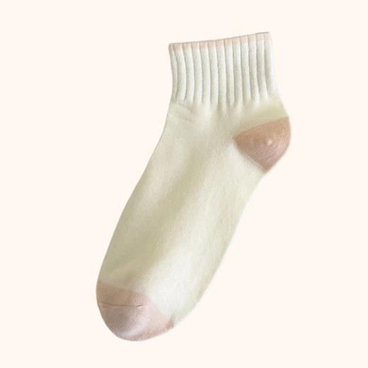 女士拼色底袜子精梳棉女袜四季短袜运动休闲棉质船袜 商品图7