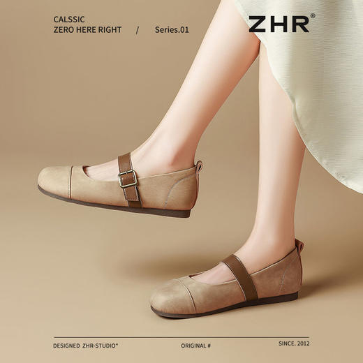 ZHR平底玛丽珍鞋女2025春季新款一脚蹬勃肯鞋小香风平底鞋通勤鞋 商品图7