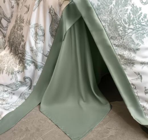 百丽安娜天丝数码印花四件套庄园-绿 200cm*230cm 轻奢美式风 适用于1.5M-1.8M床 商品图3