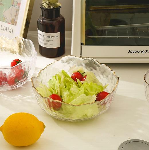 日式锤纹玻璃碗   沙拉碗家用汤碗饭碗面碗创意甜品碗碟餐具 商品图3