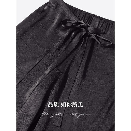 COCOBELLA肌理缎面飞片开叉阔腿裤女垂坠休闲直筒裤PA0013-3 商品图3