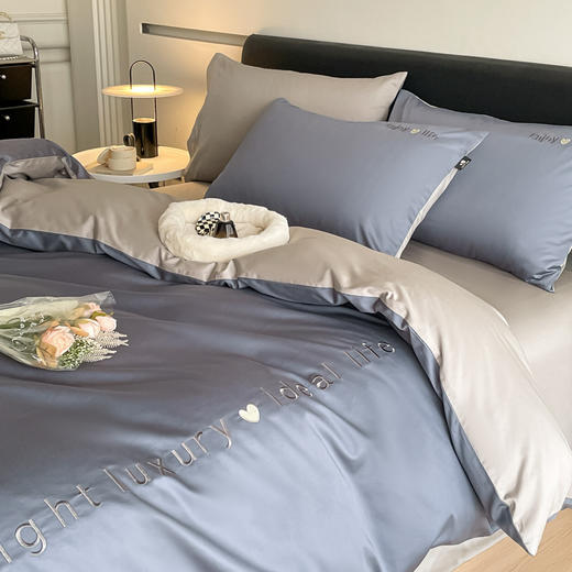 【高支高密】A类母婴级120支长绒棉贡缎四件套高级感纯棉刺绣款床单床笠 商品图5