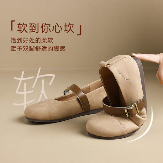 ZHR平底玛丽珍鞋女2025春季新款一脚蹬勃肯鞋小香风平底鞋通勤鞋 商品图5