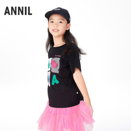 女童SORONA凉感圆领短袖针织衫夏季新款安奈儿童装EG521186 商品图1