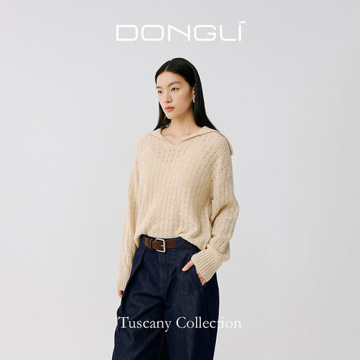 东黎 • 托斯卡纳系列—暖树 女士T恤领长袖套衫 5027 商品图1