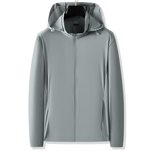 【防晒衣】【DZP】大依优型大码防晒皮肤衣加肥加大弹力薄款可拆卸帽外套防晒服男运动跑步夏季冰丝钓鱼夹克衫肥佬休闲 商品图4