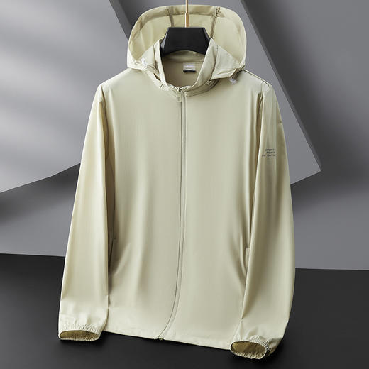 【防晒衣】【DZP】大依优型大码防晒皮肤衣加肥加大弹力薄款可拆卸帽外套防晒服男运动跑步夏季冰丝钓鱼夹克衫肥佬休闲 商品图7