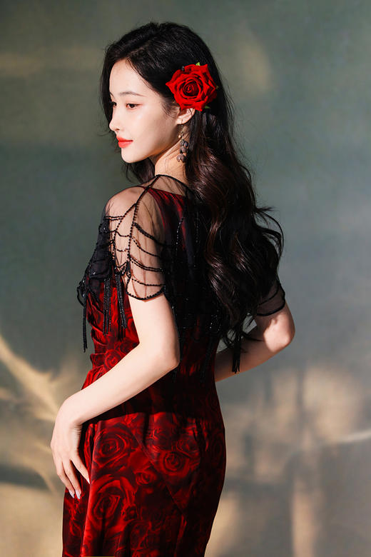 逸红颜明月优选#流苏云肩「 玲珑珮」手工珠串镂空小斗篷，复古网纱重工旗袍外搭 商品图5