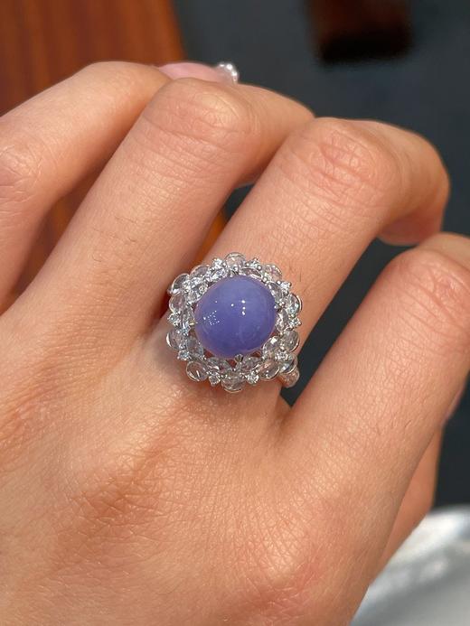 紫罗兰蛋面翡翠戒指 商品图2