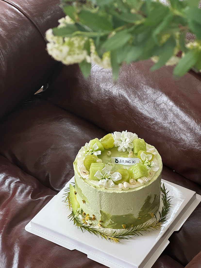 冷萃青提蜜瓜蛋糕