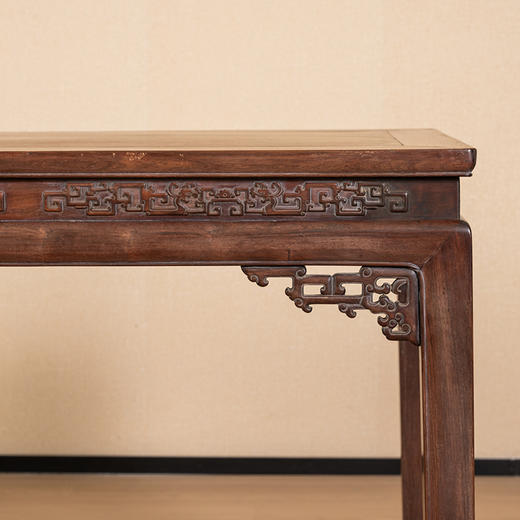 清 红木束腰马蹄腿夔龙纹画桌 商品图1