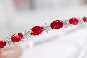 3.8ct刻面红宝石手链