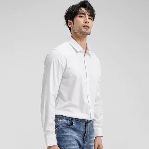 SIMU秋季轻奢免烫衬衫 | 经典版型 穿着舒适 挺括有型 商务休闲两不误 易打理抗皱衬衫 商品图2