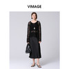 VIMAGE纬漫纪垂坠缎面高腰显瘦高级感百搭纯色半身裙夏季新款VB2406302 商品缩略图5