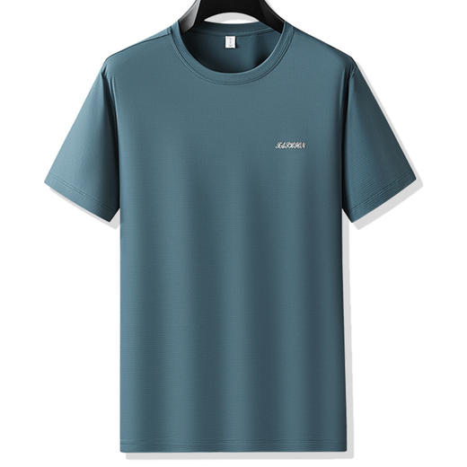 【冰丝】【DZP】大依优型大码短袖T恤夏季冰丝凉感圆领上衣宽松运动半袖体恤男士 商品图9