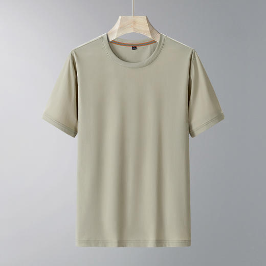 【超大码】【冰丝】【DSK】大依优型大码短袖T恤夏季男士宽松纯色圆领体恤半袖冰丝上衣凉爽透气胖子300斤 商品图5