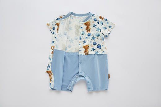 拉比-童衣类（夏）I5拉比熊全开连体衣灰蓝（PH) 商品图2