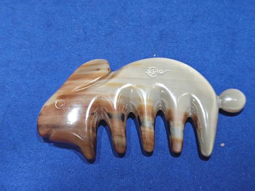 手工牛角头部按摩梳 商品图0