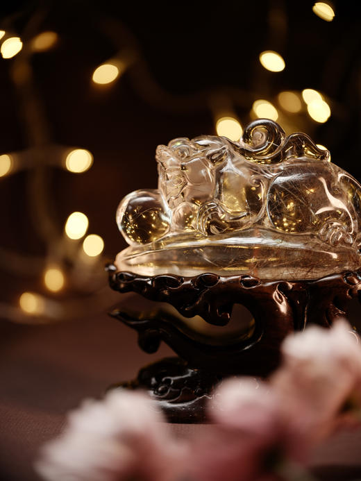 白水晶发晶貔貅摆件高货精工雕刻 | 大梦香堂 商品图3