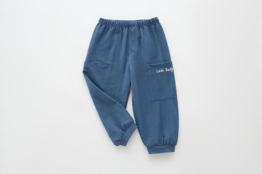 拉比-童衣类（春）I5自然束口裤橙红/灰蓝 商品图1