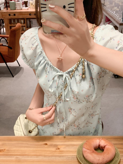 【189元任选2件】最后一波现货！系带V领碎花连衣裙 商品图5