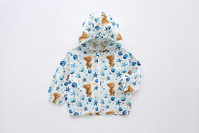 拉比-童衣类（春）I5拉比熊连帽外套灰蓝（PH)