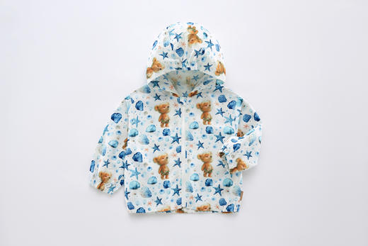 拉比-童衣类（春）I5拉比熊连帽外套灰蓝（PH) 商品图0