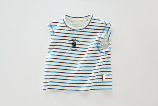 拉比-童衣类（夏）I5自然条纹背心灰蓝（PH) 商品图1