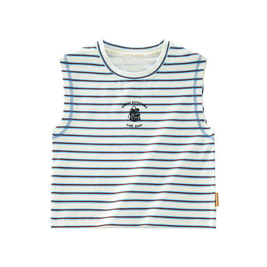 拉比-童衣类（夏）I5自然条纹背心灰蓝（PH) 商品图0