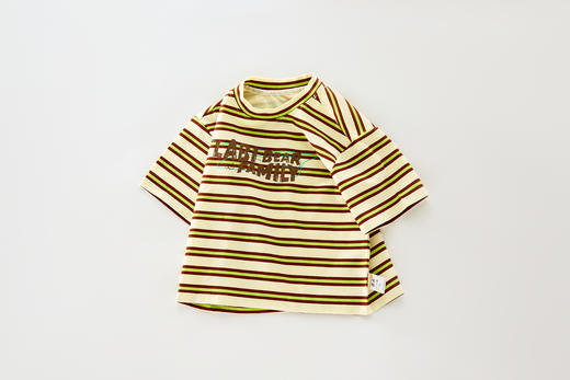 拉比-童衣类（夏）I5自然条纹圆领衣咖啡色（PH) 商品图0