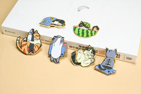 新款文创 与猫的相遇——磁吸冰箱贴徽章（两用）