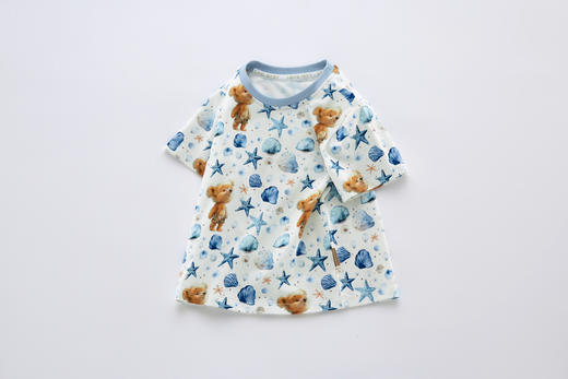 拉比-童衣类（夏）I5拉比熊印花圆领衣灰蓝（PH) 商品图1