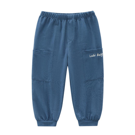 拉比-童衣类（春）I5自然束口裤橙红/灰蓝 商品图0